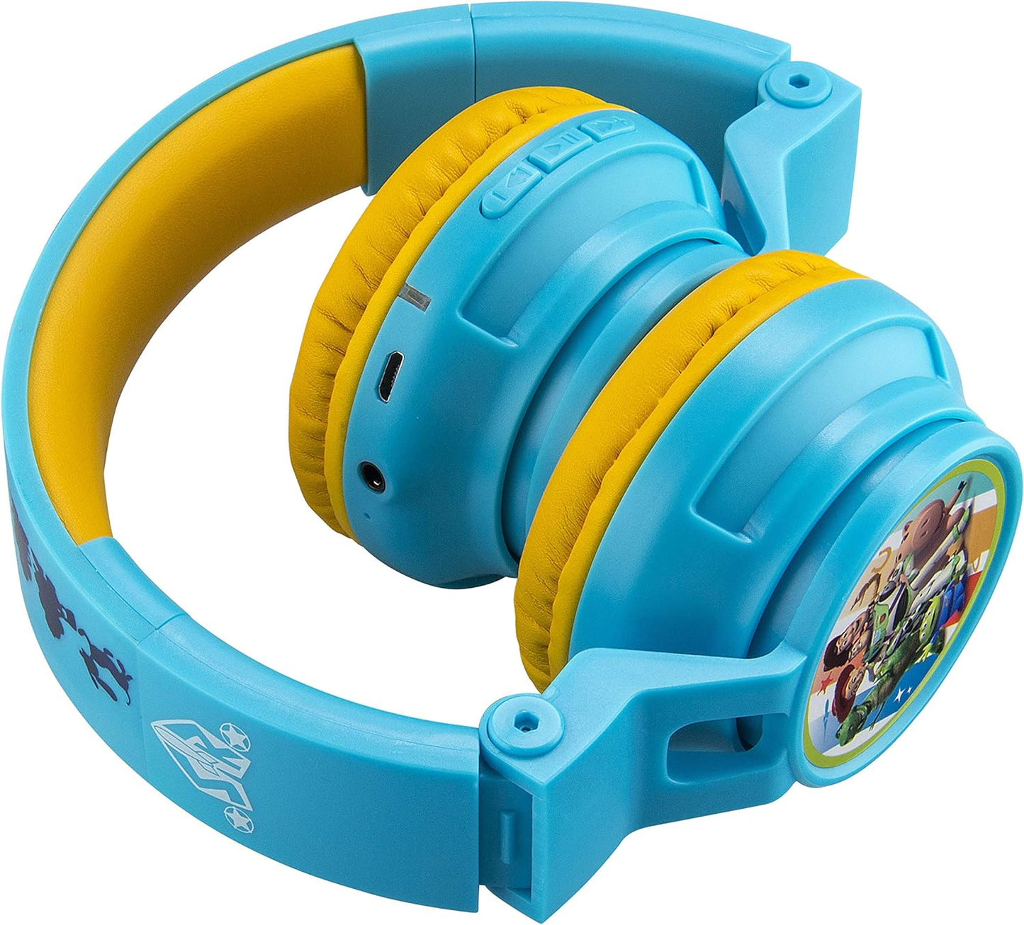 Toy Story 4 Kids Bluetooth Headphones, Wireless Headphones with Microphone Includes Aux Cord, Volume Reduced Kids Foldable Headphones for School, Home, or Travel