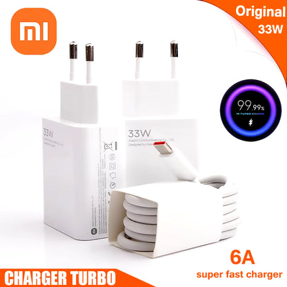 Original Xiaomi Charger 33W Fast Turbo Charge 6A Type C Cable for Mi 10T POCO X3 NFC X4 Redmi K30 K40 Note 9 10 11 Pro